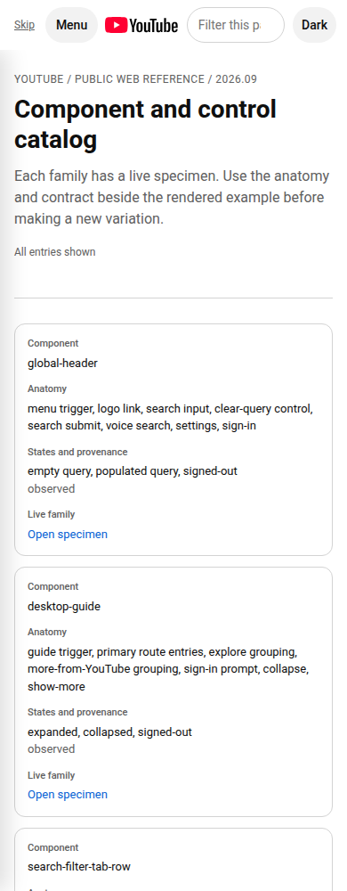 Local component-catalog at 390 pixels