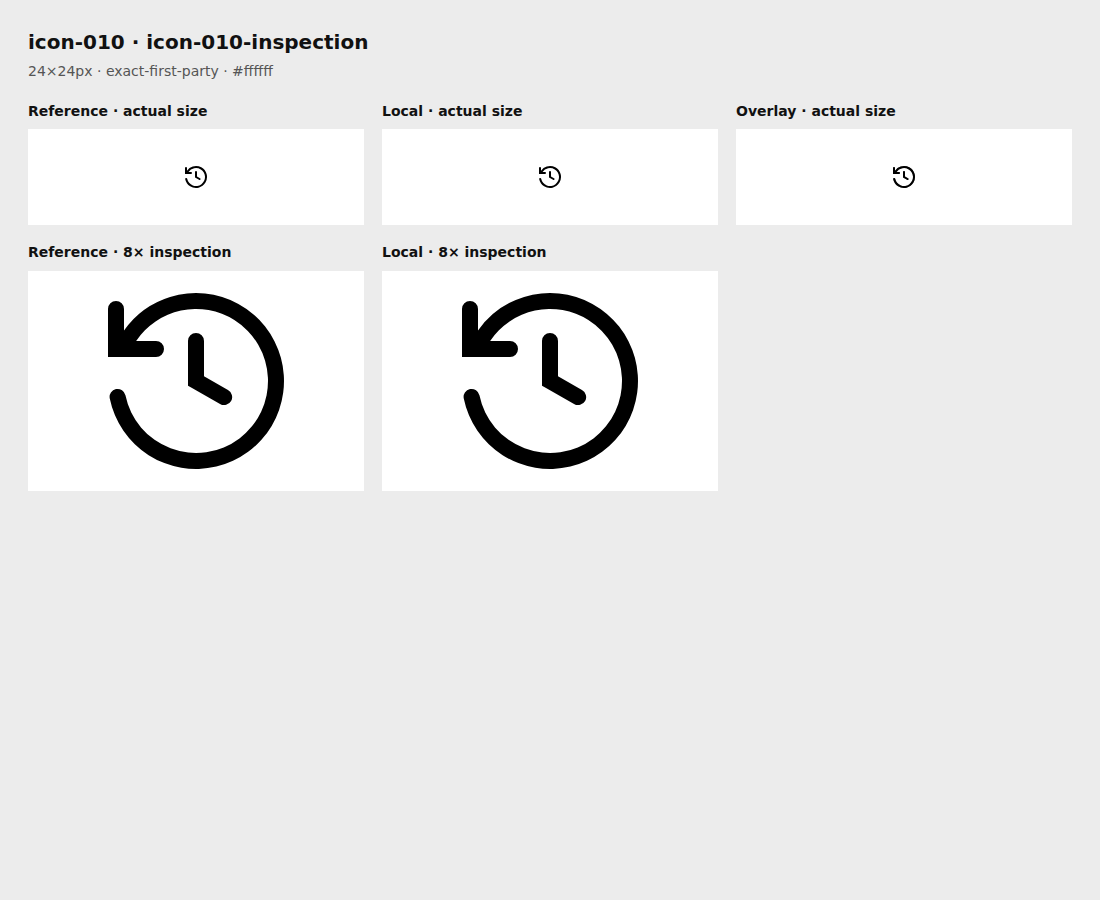 Reference, local asset, overlay, and enlarged inspection for icon-010