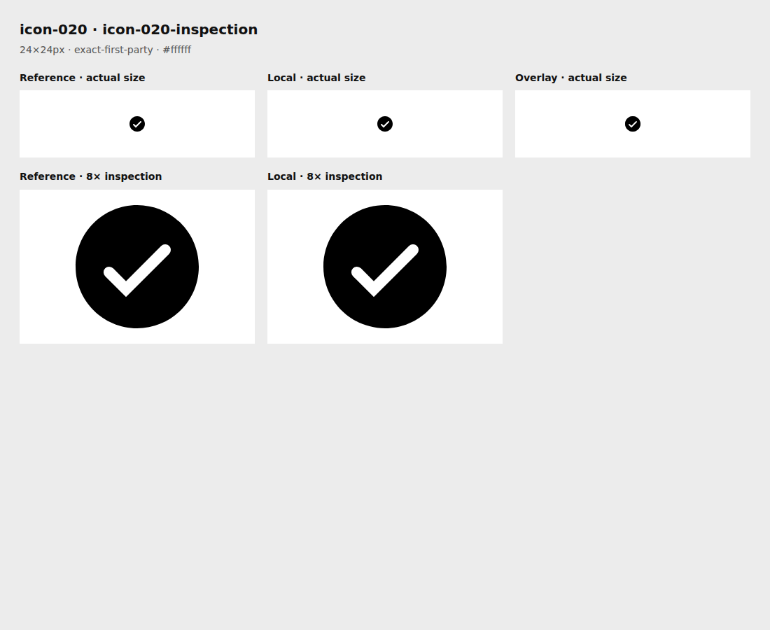 Reference, local asset, overlay, and enlarged inspection for icon-020