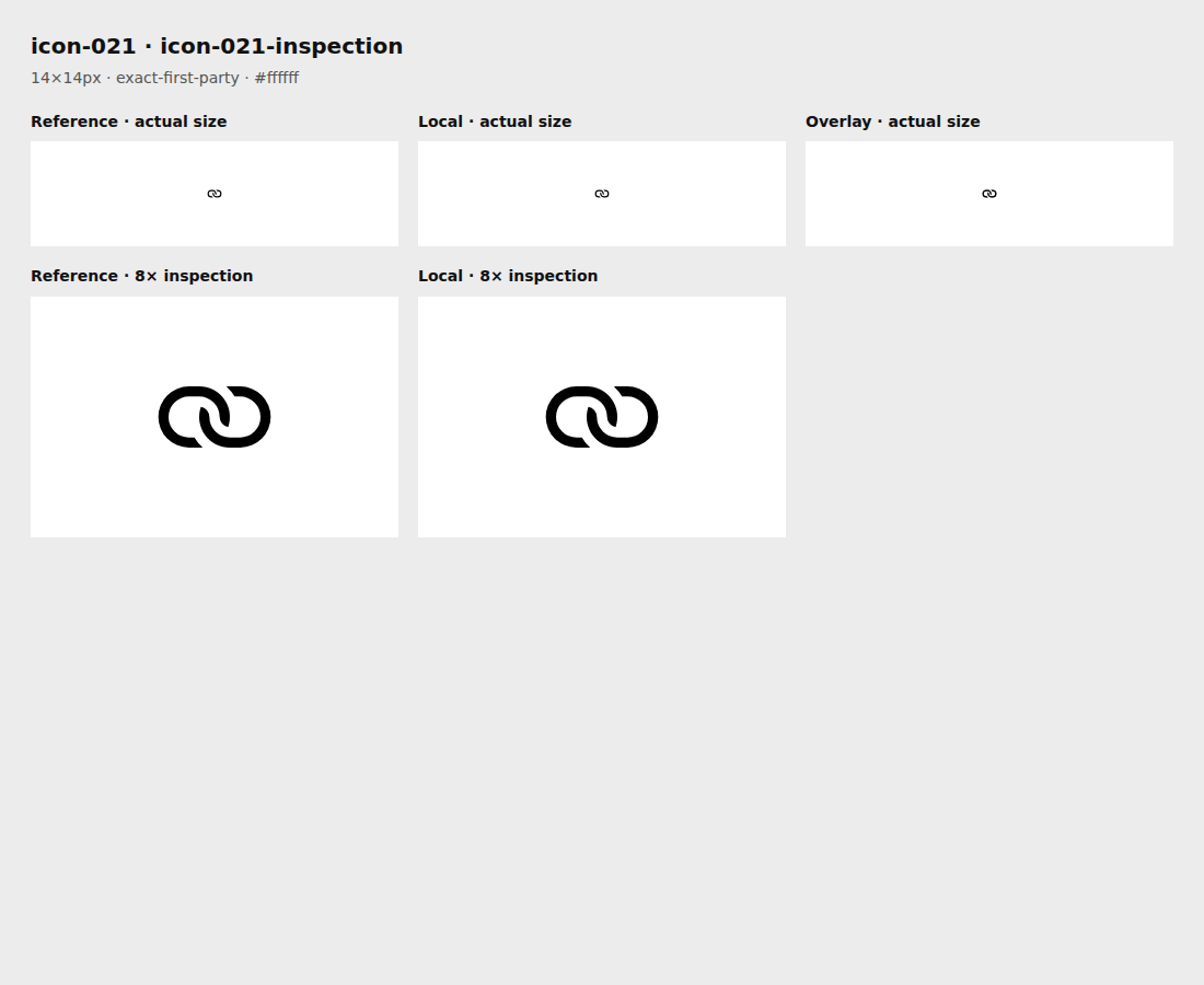 Reference, local asset, overlay, and enlarged inspection for icon-021