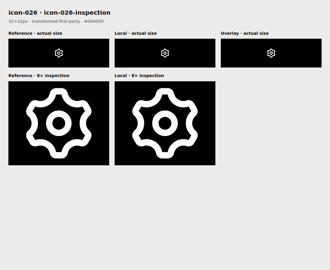 Reference, local asset, overlay, and enlarged inspection for icon-026
