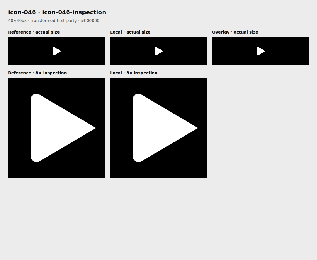 Reference, local asset, overlay, and enlarged inspection for icon-046