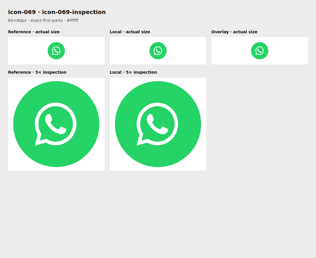 Reference, local asset, overlay, and enlarged inspection for icon-069