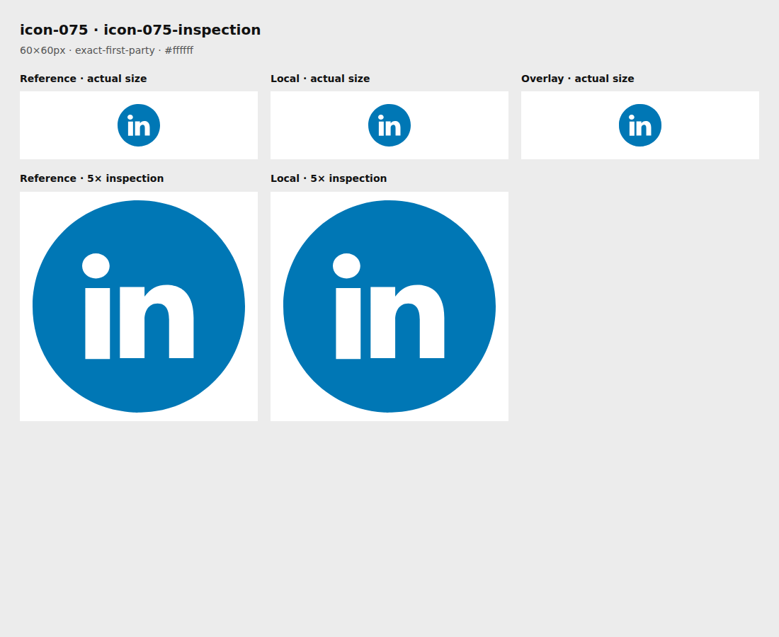Reference, local asset, overlay, and enlarged inspection for icon-075